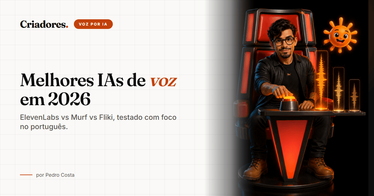 Comparativo de ferramentas de IA de voz: ElevenLabs, Murf e Fliki