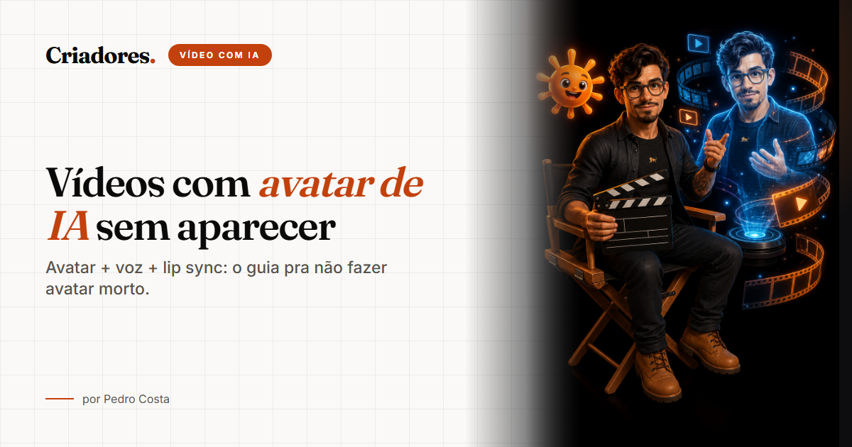 Avatar de IA falante gerado a partir de uma foto, em estúdio virtual
