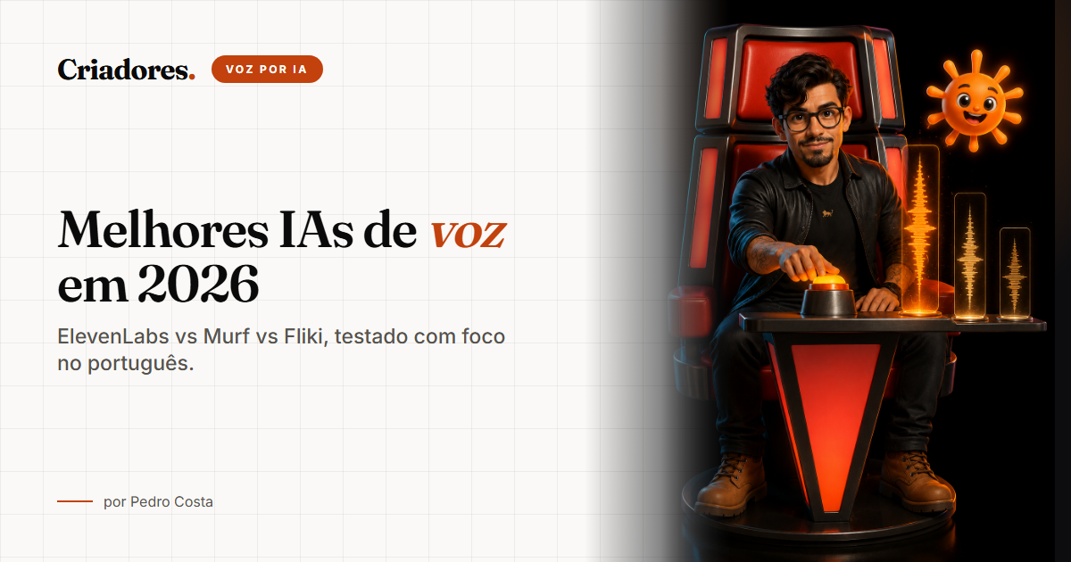 Comparativo de ferramentas de IA de voz: ElevenLabs, Murf e Fliki